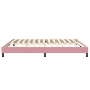 Postel Box Spring bez matrace růžová 200x210 cm samet - obrázek 6