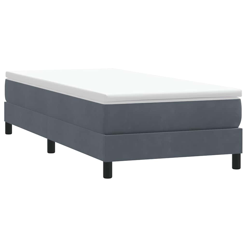 vidaXL Boxspring zonder matras fluweel donkergrijs 80x220 cm grijs, foto 2