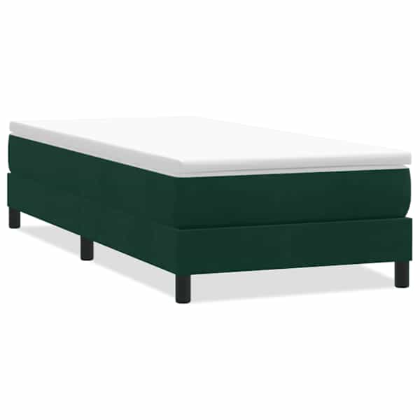 vidaXL Box Vedruvoodi ilma madratsita Tumeroheline 80x220 cm samet