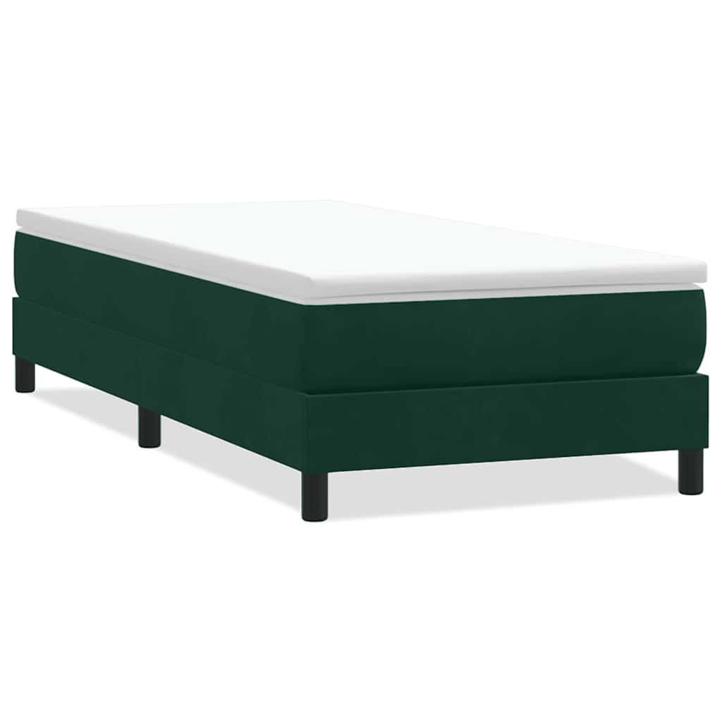 vidaXL Pat cu arcuri fără saltea verde închis 80x220 cm catifea