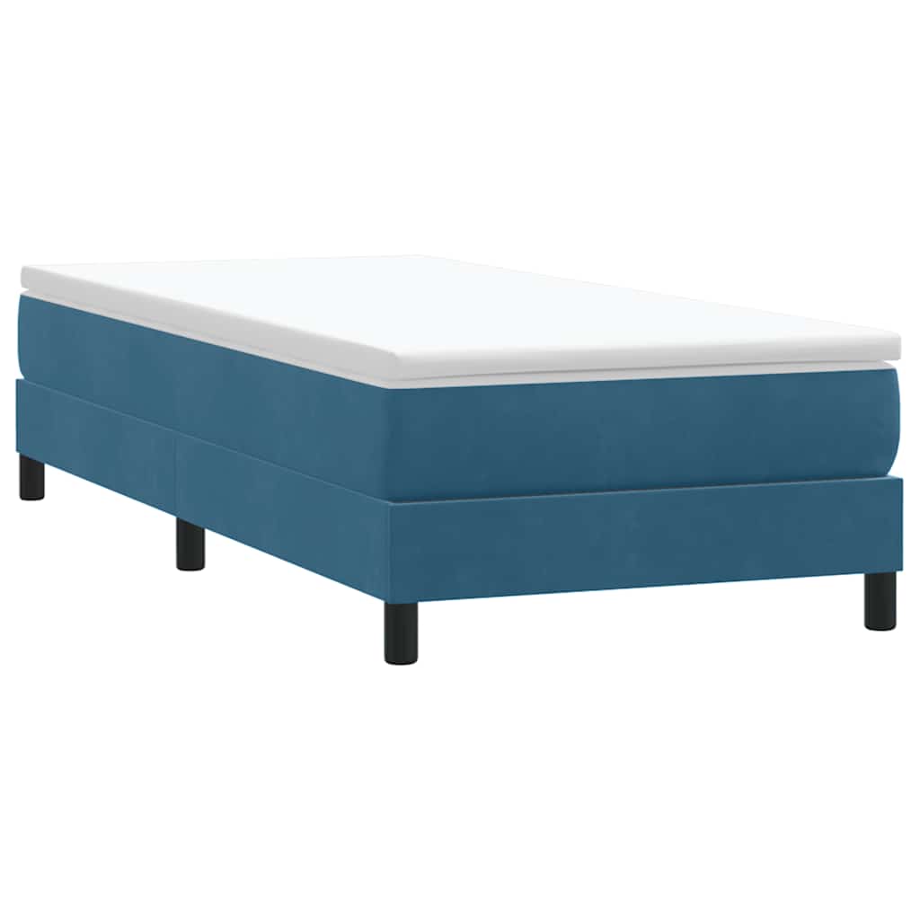 vidaXL Boxspring zonder matras fluweel donkerblauw 80x220 cm afbeelding