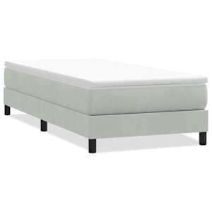 Postel Box Spring bez matrace Světle šedá 90x220 cm Samet - obrázek 2