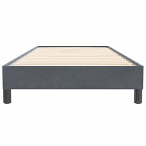 Postel Box Spring bez matrace tmavě šedá 90x220 cm samet - obrázek 5