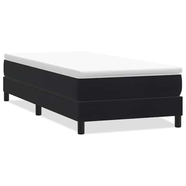 vidaXL kontinentaalvoodi ilma madratsita, must, 90x220 cm, samet