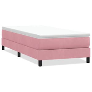 Postel Box Spring bez matrace růžový 90x220 cm samet - obrázek 2
