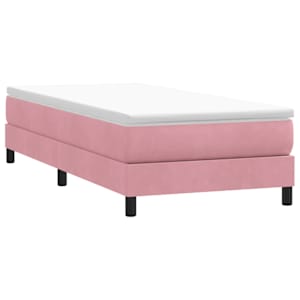 Postel Box Spring bez matrace růžový 90x220 cm samet - obrázek 3