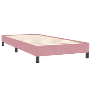 Postel Box Spring bez matrace růžový 90x220 cm samet - obrázek 4