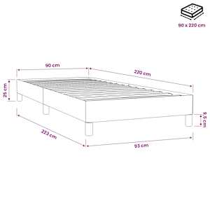 Postel Box Spring bez matrace růžový 90x220 cm samet - obrázek 10