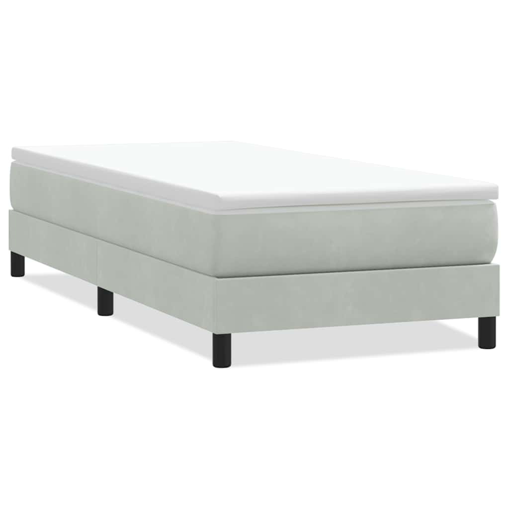 vidaXL Boxspring zonder matras fluweel lichtgrijs 100x220 cm grijs, foto 3