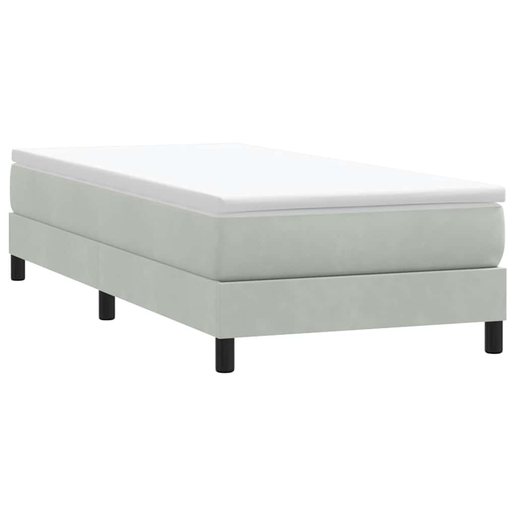 vidaXL Boxspring zonder matras fluweel lichtgrijs 100x220 cm grijs, foto 2
