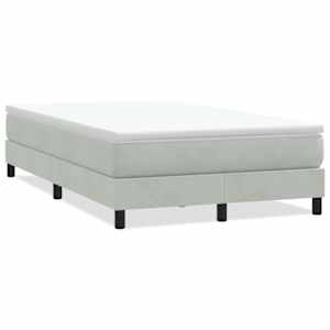 Postel Box Spring bez matrace světle šedá 120x220 cm samet - obrázek 2