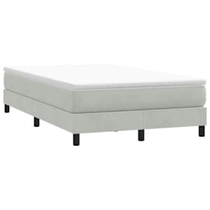 Postel Box Spring bez matrace světle šedá 120x220 cm samet - obrázek 3