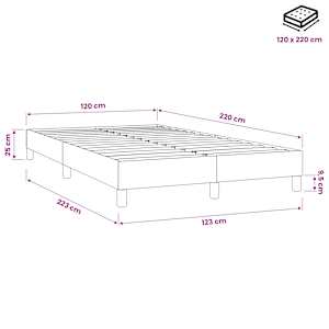 Postel Box Spring bez matrace světle šedá 120x220 cm samet - obrázek 10