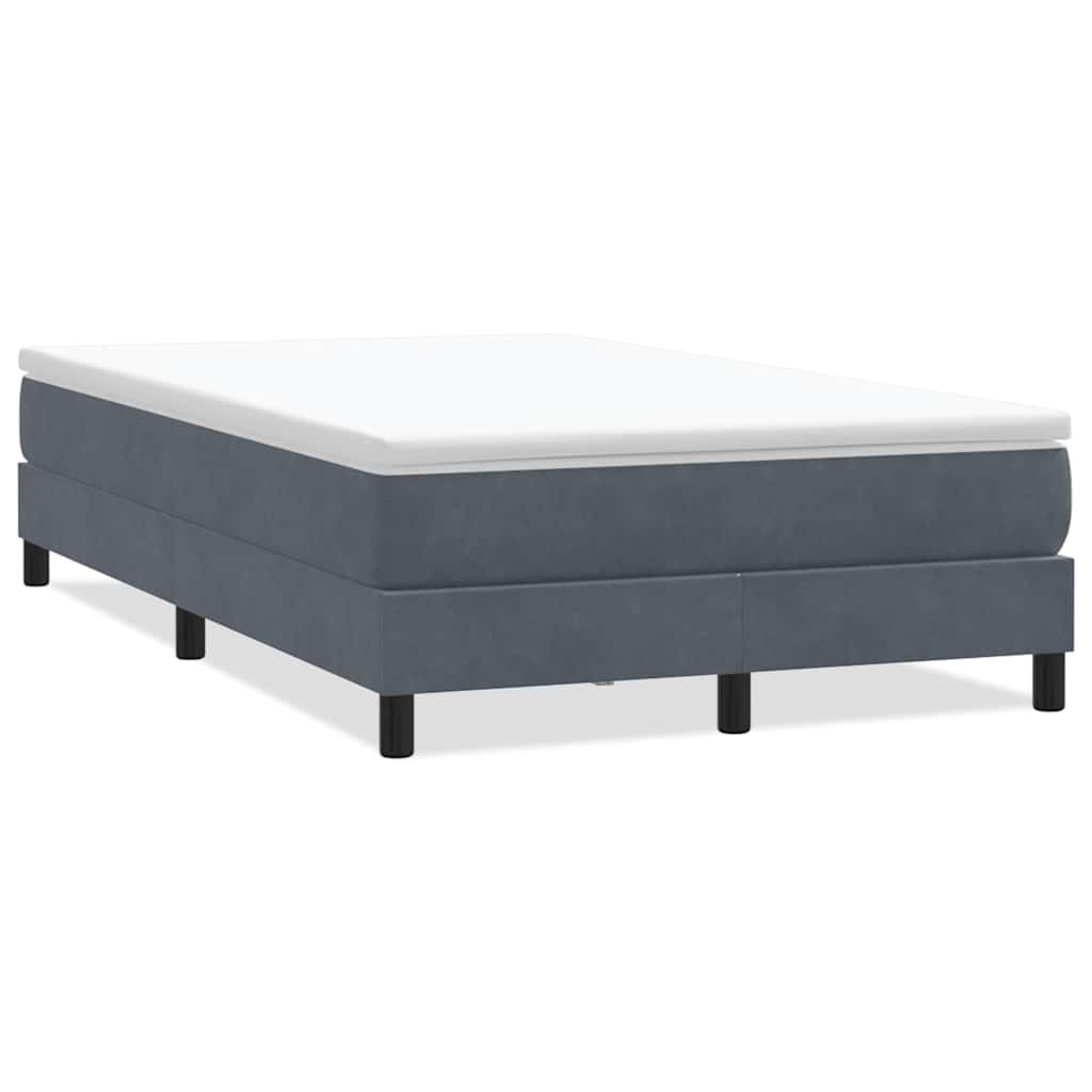 vidaXL Postel Box Spring bez matrace tmavě šedá 120x220 cm samet