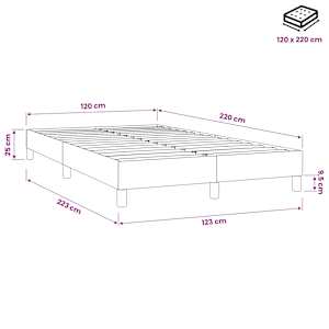 Postel Box Spring bez matrace černá 120x220 cm samet - obrázek 10