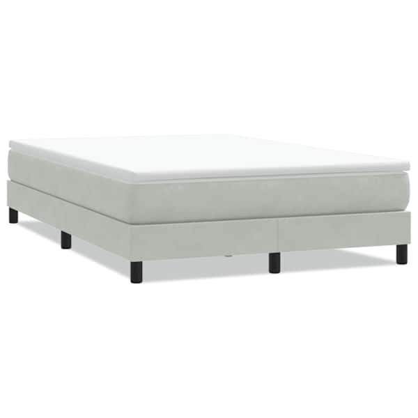 vidaXL Box Vedruvoodi ilma Madratsita Helehall 140x220 cm samet