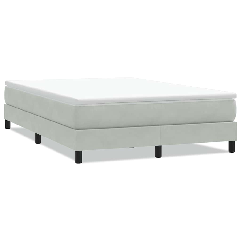 vidaXL Boxspring zonder matras fluweel lichtgrijs 140x220 cm grijs, foto 3