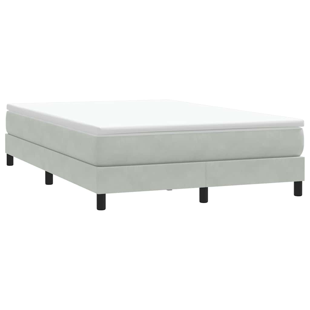 vidaXL Boxspring zonder matras fluweel lichtgrijs 140x220 cm afbeelding