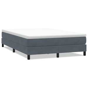 Postel Box Spring bez matrace tmavě šedá 140x220 cm samet - obrázek 2