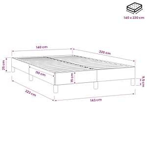 Postel Box Spring bez matrace tmavě šedá 140x220 cm samet - obrázek 10