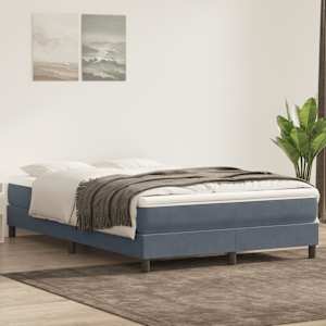 Postel Box Spring bez matrace tmavě šedá 140x220 cm samet - obrázek 1