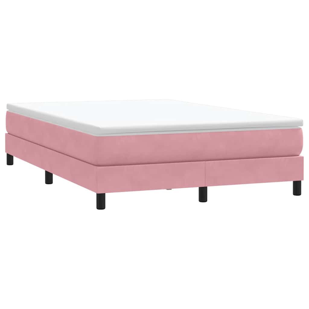 vidaXL Boxspring zonder matras fluweel roze 140x220 cm afbeelding