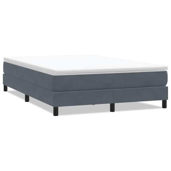 vidaXL Box Vedruvoodi ilma Madratsita Tumehall 160x220 cm samet