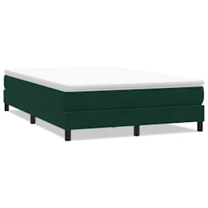 Postel Box Spring bez matrace tmavě zelená 160x220 cm samet - obrázek 2