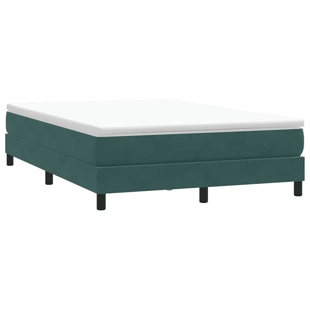 vidaXL Boxspring zonder matras fluweel donkergroen 160x220 cm afbeelding
