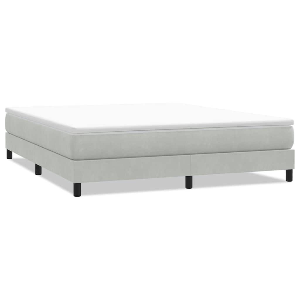 vidaXL Postel Box Spring bez matrace Light Grey 180x220 cm samet