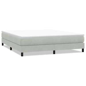 Postel Box Spring bez matrace Light Grey 180x220 cm samet - obrázek 2