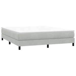 Postel Box Spring bez matrace Light Grey 180x220 cm samet - obrázek 3