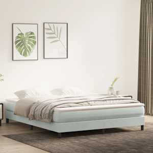 Postel Box Spring bez matrace Light Grey 180x220 cm samet - obrázek 1