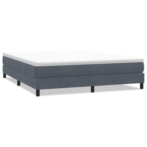 vidaXL vedrumadratsiga voodi, madratsita, tumehall, 180 x 220 cm, samet