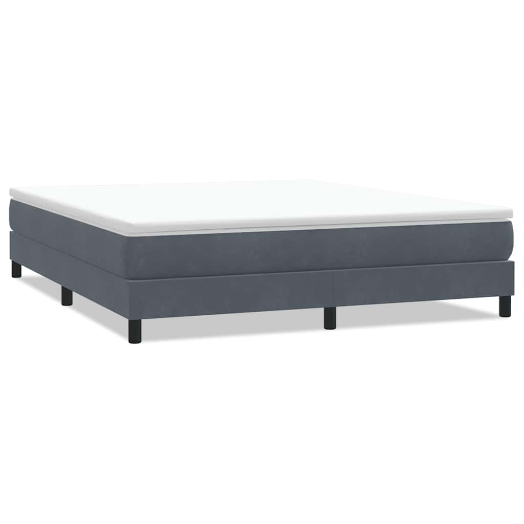 vidaXL Boxspringbed zonder matras 180x220 cm fluweel donkergrijs grijs, foto 3