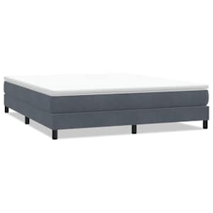 Postel Box Spring bez matrace Dark Grey 180x220 cm samet - obrázek 2