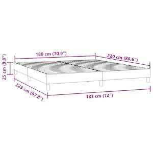 Postel Box Spring bez matrace Dark Grey 180x220 cm samet - obrázek 10