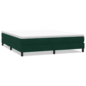 Postel Box Spring bez matrace tmavě zelená 180x220 cm samet - obrázek 2