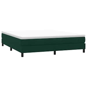Postel Box Spring bez matrace tmavě zelená 180x220 cm samet - obrázek 3
