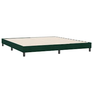 Postel Box Spring bez matrace tmavě zelená 180x220 cm samet - obrázek 4