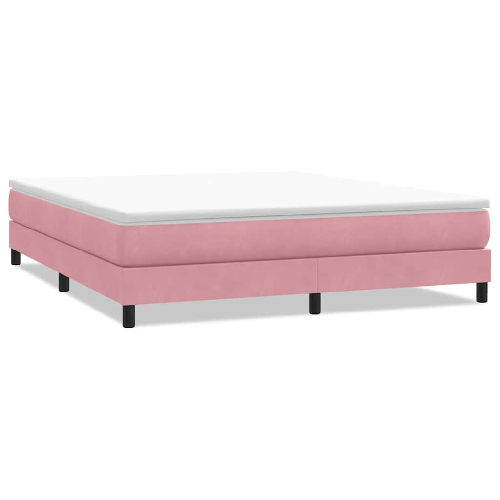 vidaXL Box Spring postelja brez vzmetnico Pink 180x220 cm Žamet