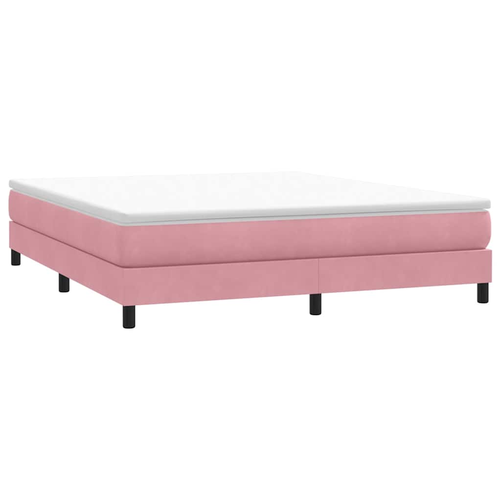 vidaXL Boxspringbed zonder matras 180x220 cm fluweel roze afbeelding