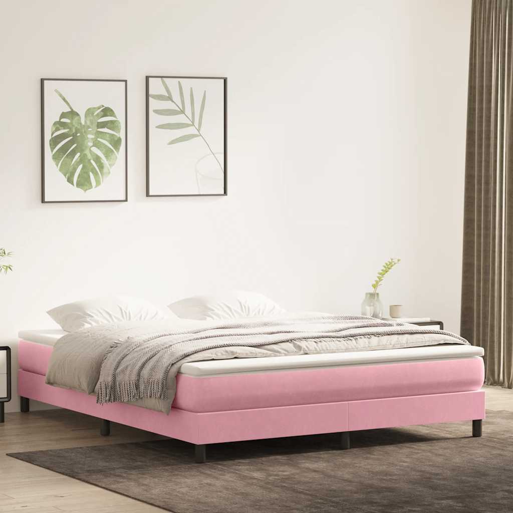 vidaXL Boxspringbett ohne Matratze Rosa 180x220 cm Samt