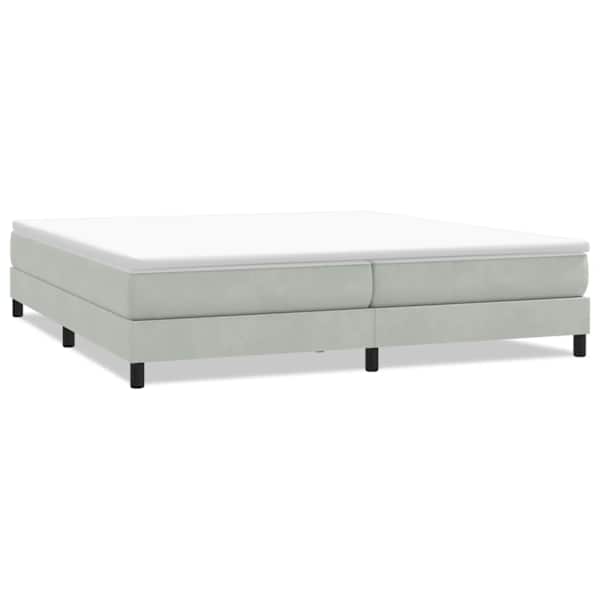 vidaXL Box Vedruvoodi ilma Madratsita Helehall 200x220 cm samet