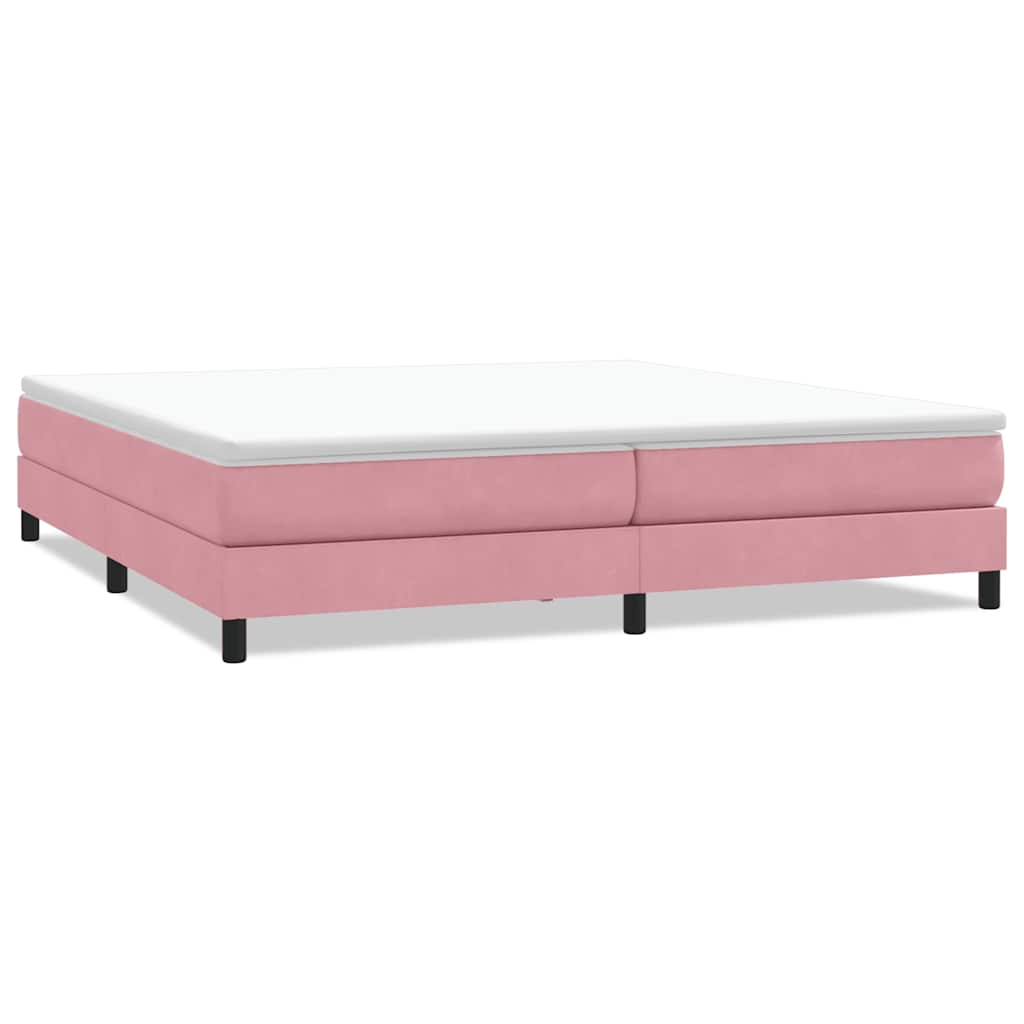 vidaXL Box Spring postelja brez vzmetnico Pink 200x220 cm Žamet