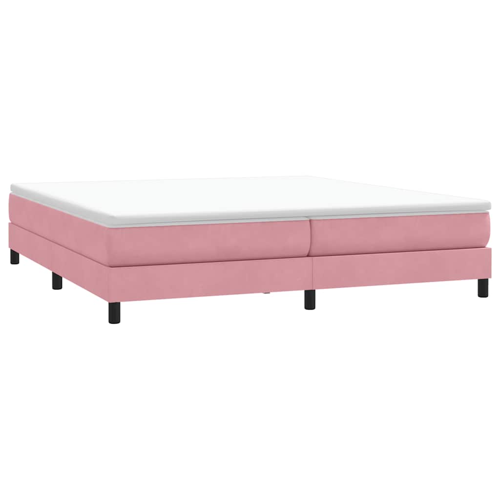 vidaXL Boxspring zonder matras fluweel roze 200x220 cm, foto 2