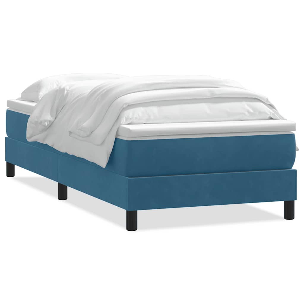 Thumbnail - vidaXL Boxspringbett mit Matratze Dunkelblau 90x210 cm Samt