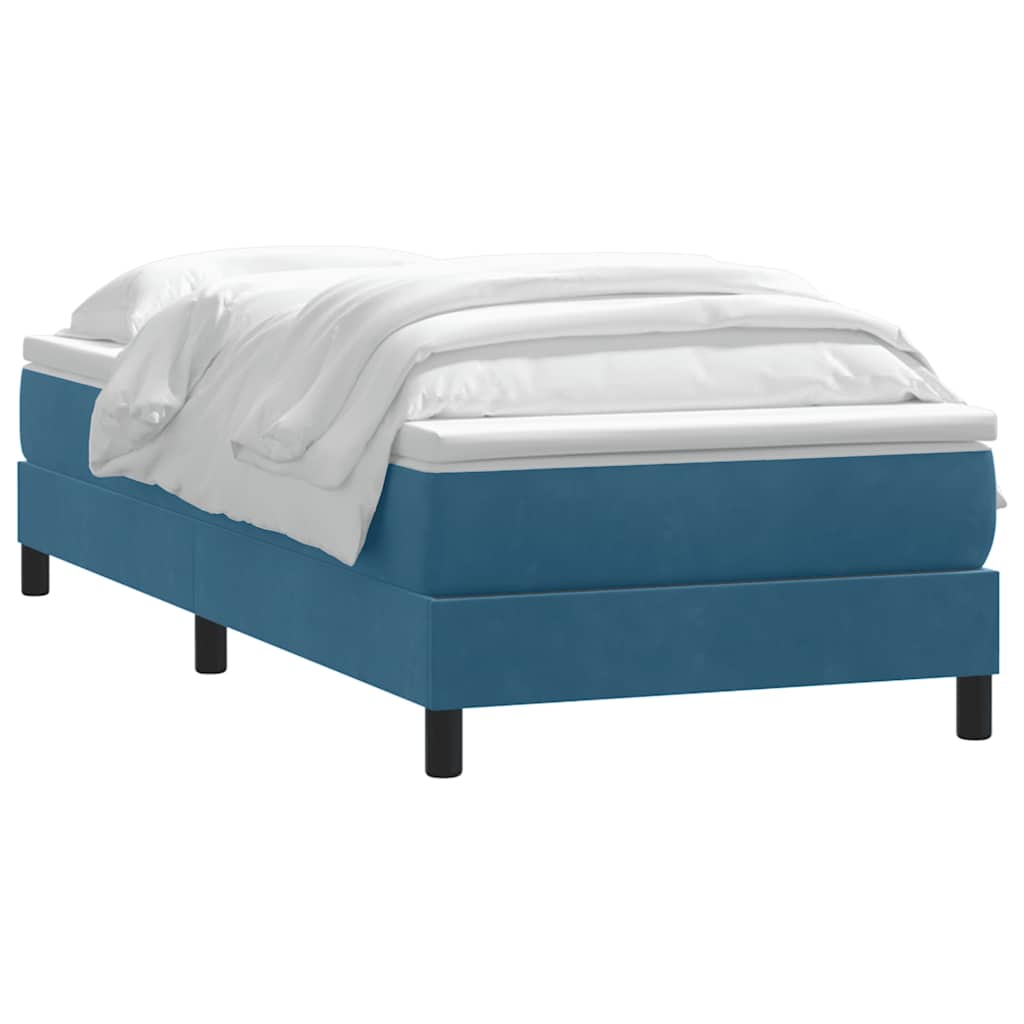 Thumbnail - vidaXL Boxspringbett mit Matratze Dunkelblau 90x210 cm Samt