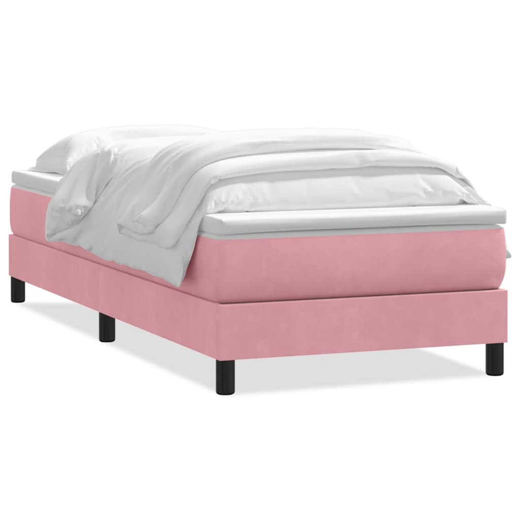 Thumbnail - vidaXL Boxspringbett mit Matratze Rosa 90x210 cm Samt