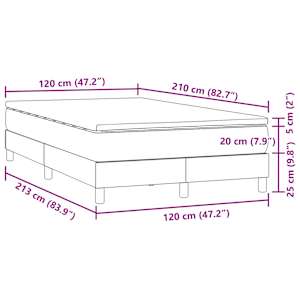 Box spring postel s matrací světle šedá 120x210 cm samet - obrázek 11